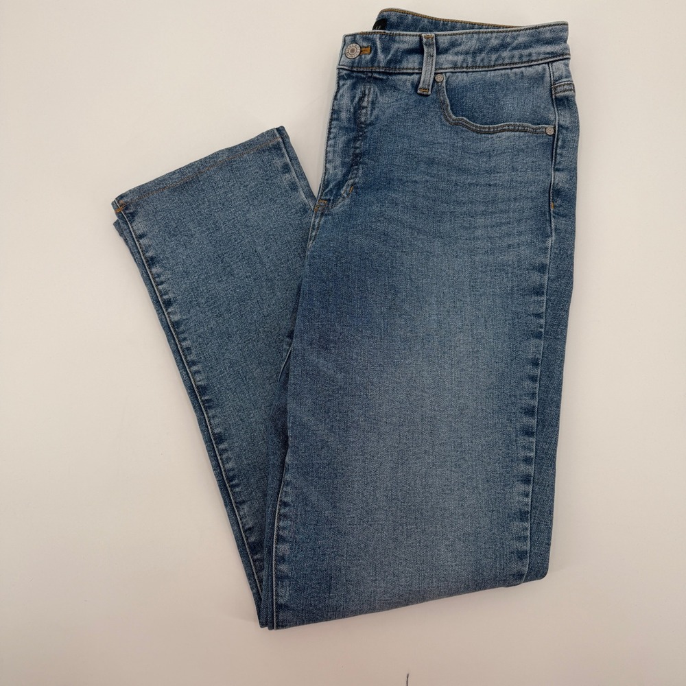 Talbots 10 Straight Leg Jean Carolina Wash Medium Blue Denim Stretch Classic‎